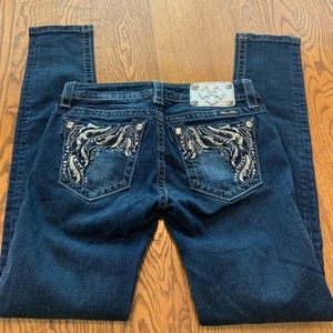 MISS ME Dark Wash Mid-Rise Skinny Jeans 27 30”ins